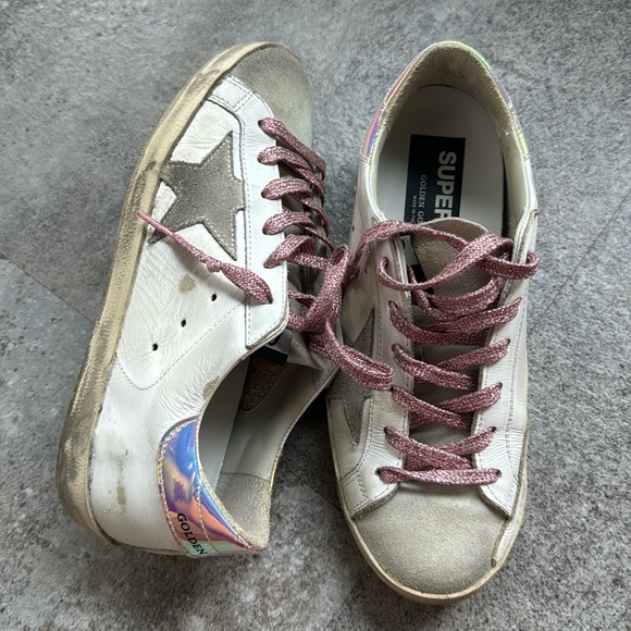 Golden Goose, size 37. White, pink and grey. Looks like new! - Picture 1 of 3